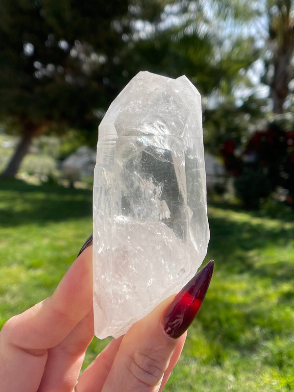 Large Dauphine Habit Clear Lemurian Seed Crystal from Minas Gerais, Brazil, Lemurian Seed Point, Lemurian Seed Crystal, Lemurian Seed Wand