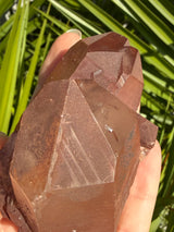 Rare: Triplet DT Scarlet Temple Lemurian cluster from Brazil, Red Lemurian, Lemurian Seed Crystal,Lemurian Cluster,Rare Lemurian,DT Lemurian