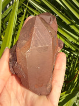 Rare: Triplet DT Scarlet Temple Lemurian cluster from Brazil, Red Lemurian, Lemurian Seed Crystal,Lemurian Cluster,Rare Lemurian,DT Lemurian