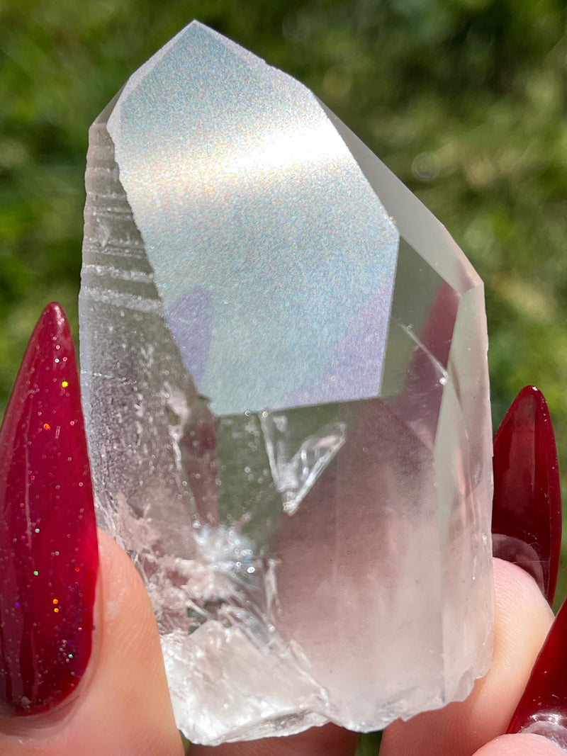 Self Standing Clear Lemurian Seed Crystal from Serra do Cabral, Brazil
