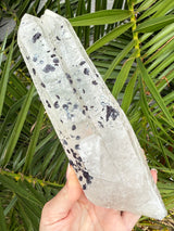 Large Inner Mongolian Quartz point with Hematite Rosettes