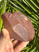 Rare: Triplet DT Scarlet Temple Lemurian cluster from Brazil, Red Lemurian, Lemurian Seed Crystal,Lemurian Cluster,Rare Lemurian,DT Lemurian