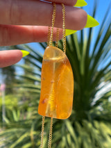 "DIMENSION" Necklace: Amber from Villa de Leyva, Boyaca, Colombia