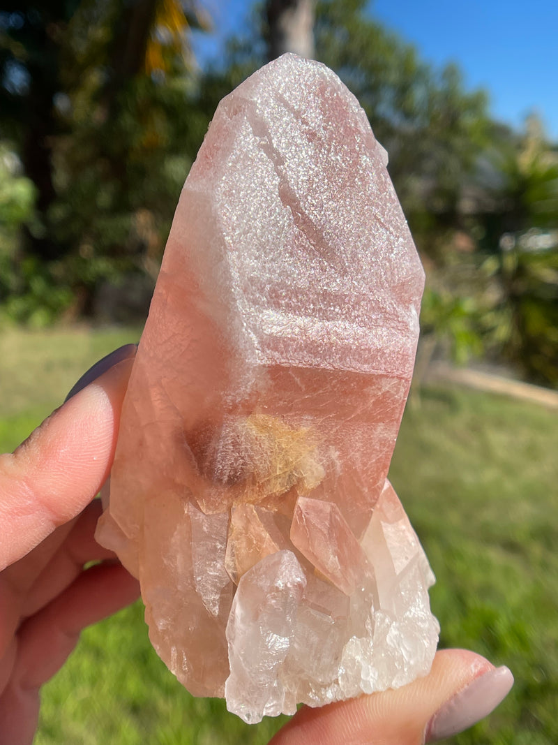 Dreamsicle Scarlet Temple Lemurian Seed Crystal from Brazil, Lemurian Seed Point, Lemurian Seed Crystal, Lemurian Seed Wand,Red Lemurian