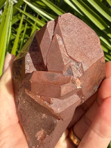 Rare: Triplet DT Scarlet Temple Lemurian cluster from Brazil, Red Lemurian, Lemurian Seed Crystal,Lemurian Cluster,Rare Lemurian,DT Lemurian