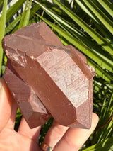 Rare: Triplet DT Scarlet Temple Lemurian cluster from Brazil, Red Lemurian, Lemurian Seed Crystal,Lemurian Cluster,Rare Lemurian,DT Lemurian