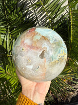 RARE: Massive 6.5+lb Blue Ocean Jasper Sphere from Madagascar