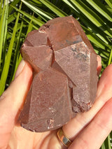 Rare: Triplet DT Scarlet Temple Lemurian cluster from Brazil, Red Lemurian, Lemurian Seed Crystal,Lemurian Cluster,Rare Lemurian,DT Lemurian