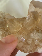 1+lb Smoky/Tangerine Lemurian Cluster: rare Twin Flame + Portal formations
