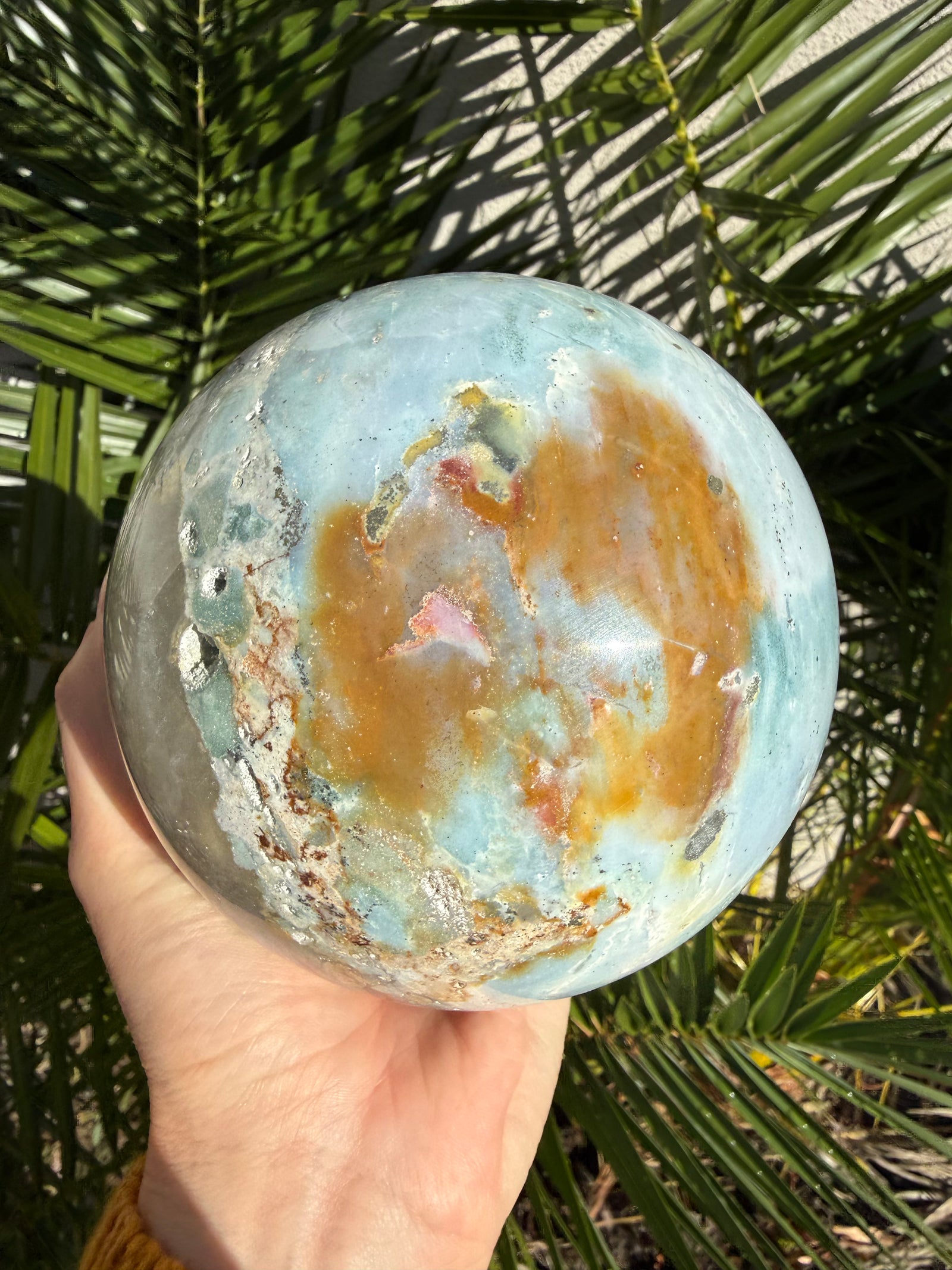 RARE: Massive 6.5+lb Blue Ocean Jasper Sphere from Madagascar