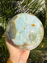 RARE: Massive 6.5+lb Blue Ocean Jasper Sphere from Madagascar