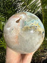 RARE: Massive 6.5+lb Blue Ocean Jasper Sphere from Madagascar