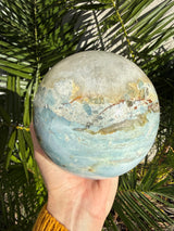 RARE: Massive 6.5+lb Blue Ocean Jasper Sphere from Madagascar