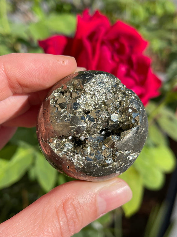High-Quality Gemmy Pyrite Sphere from Peru, Peruvian Pyrite, Large Pyrite, Pyrite Cluster, Gemmy Pyrite, Natural Crystal, Pyrite Sphere