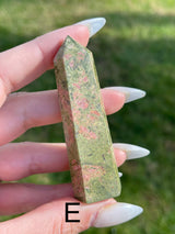 Polished Unakite Jasper Tower, Unakite Jasper Point, Unakite Jasper Wand, Epidote Wand, Epidote Tower, Jasper Tower,Jasper Wand,Jasper Point