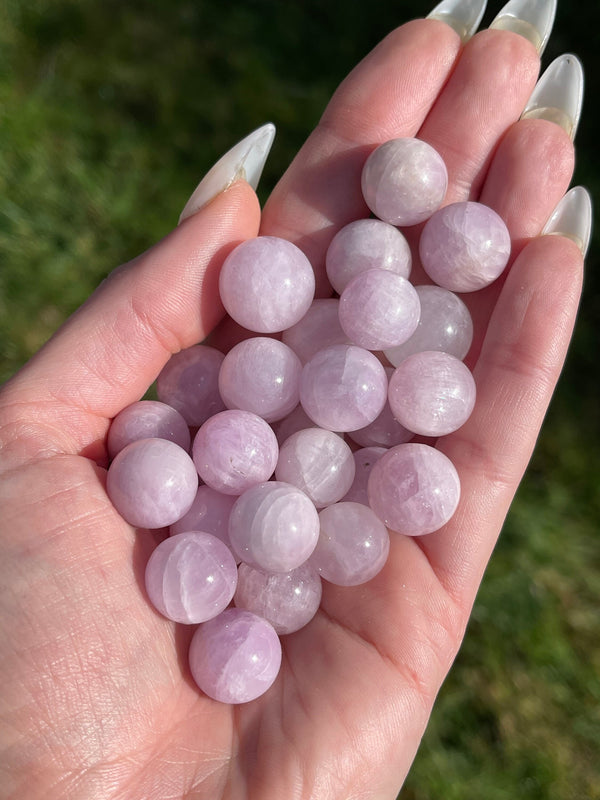Mini Kunzite Sphere, Natural Crystal, Polished Kunzite, Kunzite, Spodumene, Pink Spodumene, Pink Crystal, Kunzite ball, Kunzite Pocket