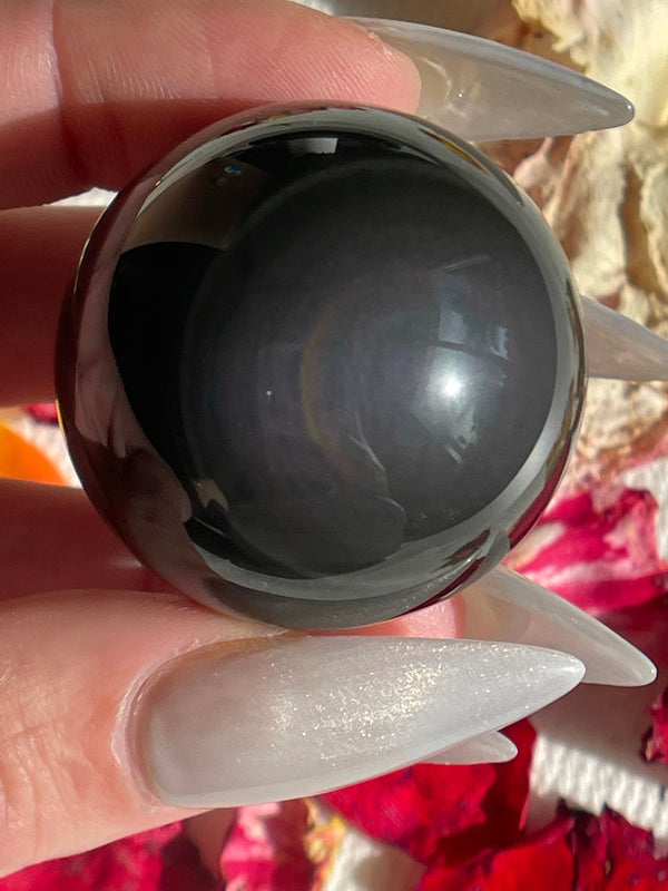 Rainbow Obsidian Sphere from Mexico, Flashy Obsidian, Top Quality, Obsidian Sphere, Velvet Obsidian, Crystal Sphere, Rainbow Crystal,