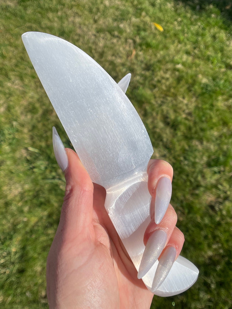 Large Carved Selenite Sword/Dagger/Knife, Selenite Sword, Selenite Dagger, Selenite Knife, Crystal Knife, Crystal Sword, Crystal Dagger