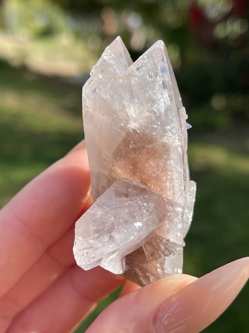 RARE Tantric Twin Terminated Calcite with Phantoms from China, Portal Crystal, Rare Mineral, Rare Crystal, Twin Crystal, Twinned Crystal