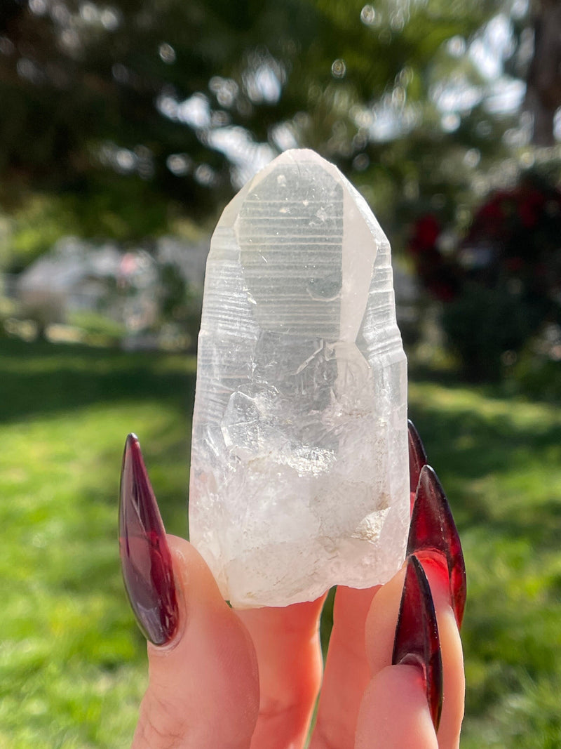 Dauphine Habit Clear Lemurian Seed Crystal from Minas Gerais, Brazil, Lemurian Seed Point, Lemurian Seed Crystal, Lemurian Seed Wand