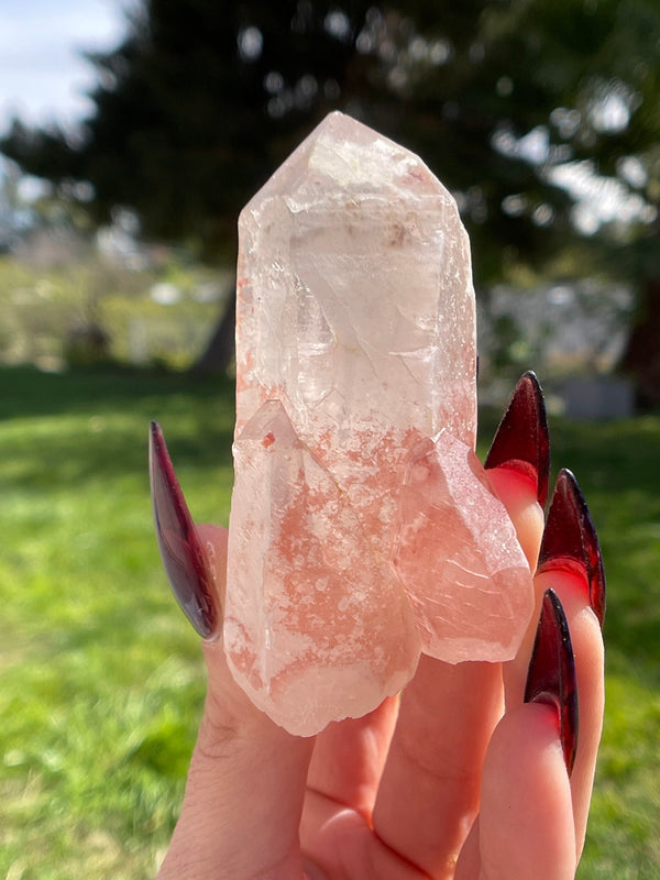 Mother & Child Scarlet Temple Lemurian Seed Crystal from Brazil, Lemurian Seed Point, Lemurian Seed Crystal, Lemurian Seed Wand,Red Lemurian