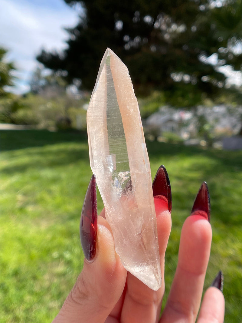 Laser Tangerine Lemurian Seed Crystal from Serra do Cabral, Brazil