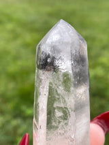 Carbon Phantom Lemurian Seed Crystal from Minas Gerais Brazil, Lemurian Point, Lemurian Point, Black Lemurian, Lemurian Phantom, Carbon