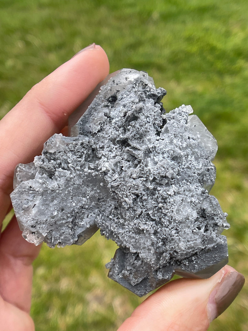 Unique "Benz" Calcite from Inner Mongolia, Pagoda Calcite, Phantom Calcite, Inner Mongolian Calcite, Rare Calcite, Calcite Cluster, Grey