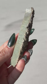 Matte Green Inner Mongolian Quartz point with Chalcedony, Rare Crystal, Rare Mineral, Inner Mongolian Quartz, Green Quartz, Rare Quartz