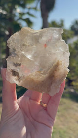 Raw etched Garden Quartz natural Lens from Brazil, Lodolite Lens, Garden quartz Lens, Lodolite Quartz, Shamanic Dream Quartz ,Large Lodolite