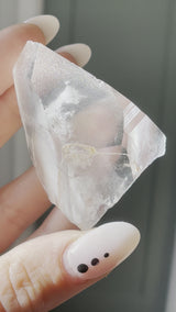 RARE: Lodolite Phantom Lemurian Seed Crystal from Minas Gerais Brazil, Rare Lemurian, White Phantom Lemurian, Raw Lemurian, Clear Lemurian