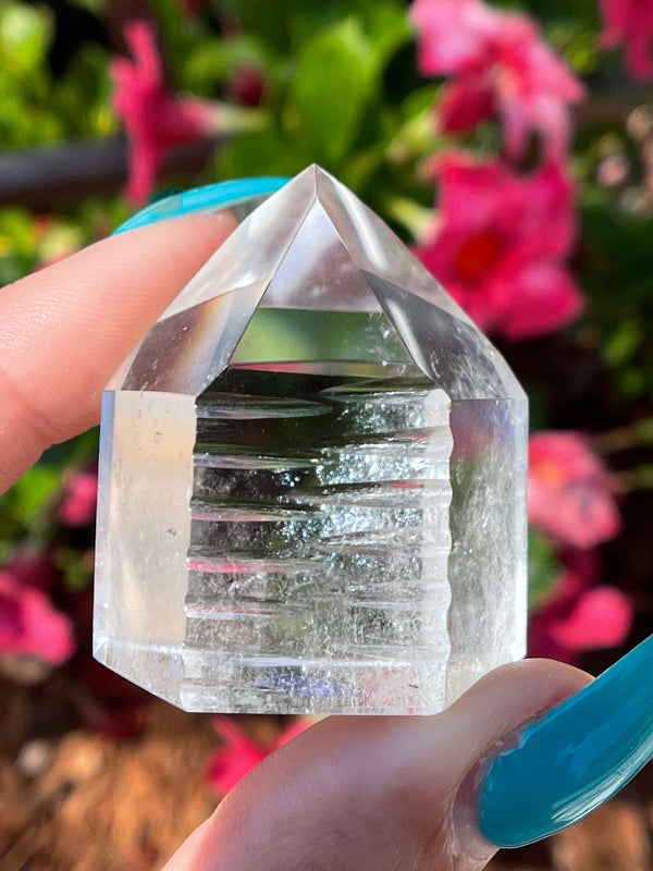 Hand Carved Unique AAA Lemurian Seed Crystal Tower from Brazil, Semi Polished Lemurian, Lemurian Tower, Lemurian Point, Carved Lemurian