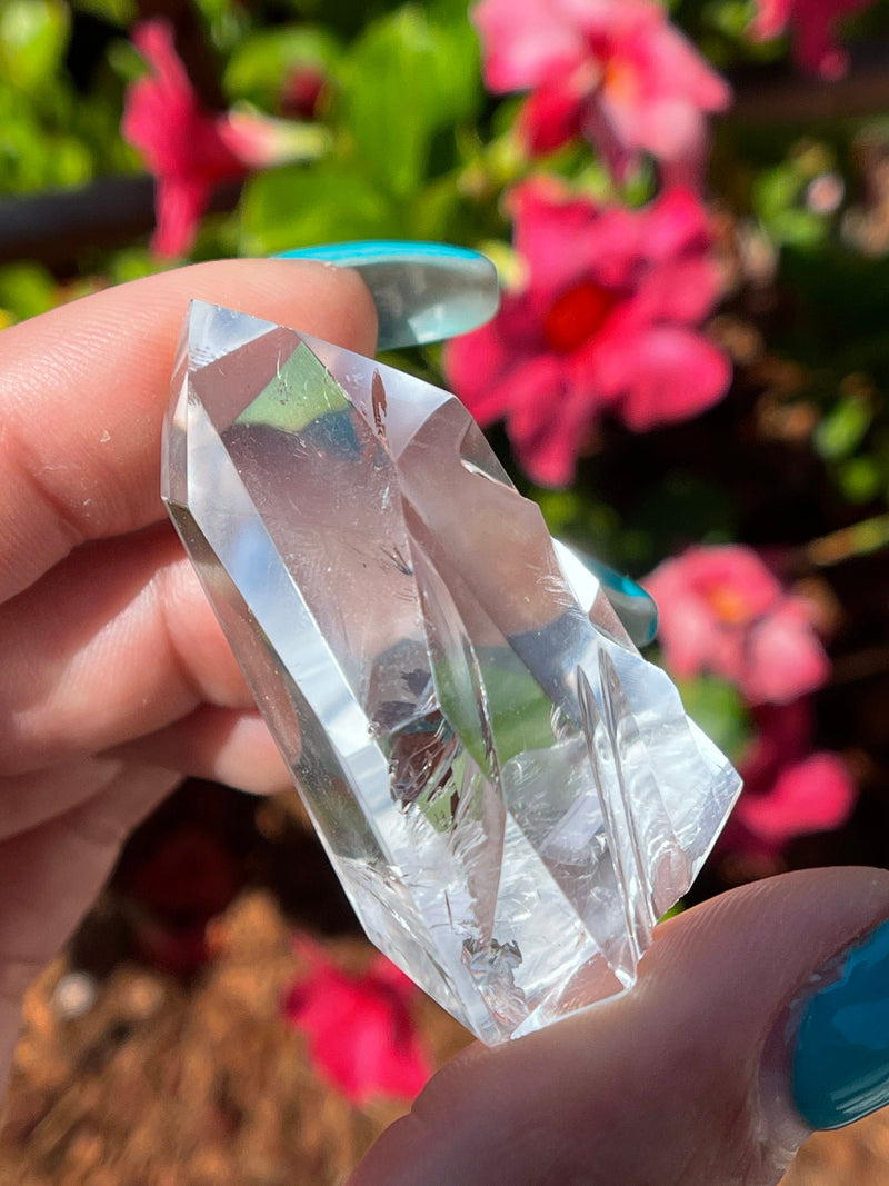 Hand Carved Unique AAA Lemurian Seed Crystal Tower from Brazil, Semi Polished Lemurian, Lemurian Tower, Lemurian Point, Carved Lemurian