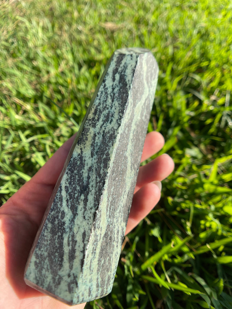 Serpentine Tower from Brazil, Natural crystal, Serpentine Point, Serpentine Obelisk, Serpentine Wand, Polished Serpentine, Serpentine