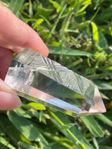 Semi-Polished AAA Grade Lemurian Tower with hand-carved unique engravings