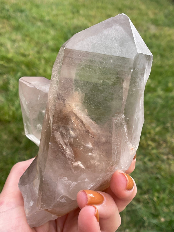 Large SMOKY Lemurian Seed Crystal CLUSTER from Brazil, Rare, Lemurian Point, Lemurian Wand, Smoky Lemurian, Lemurian Point, Large Lemurian