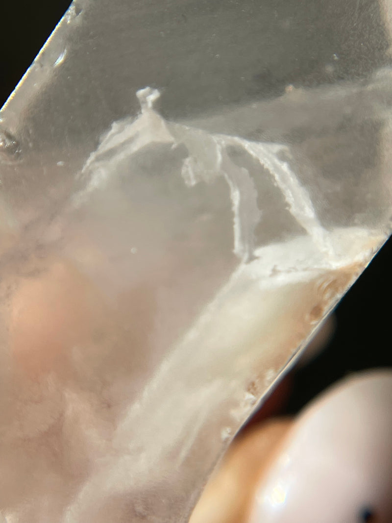 RARE: Lodolite Phantom Lemurian Seed Crystal from Minas Gerais Brazil, Rare Lemurian, White Phantom Lemurian, Raw Lemurian, Clear Lemurian